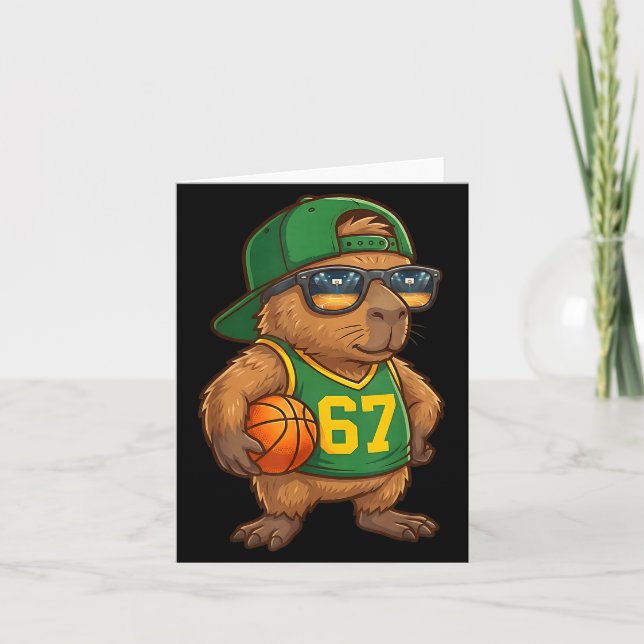Capybara Basketball 67 Gen Alpha Slang Srts Men Bo Card (Front)