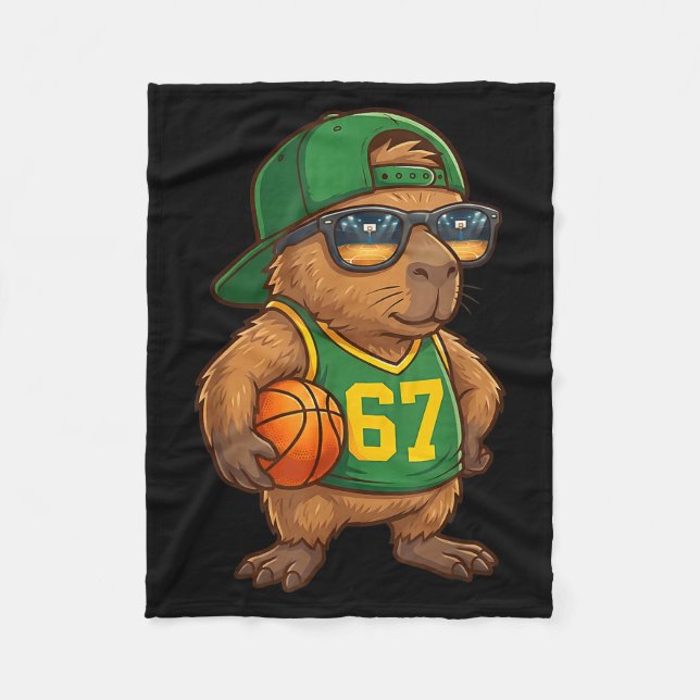 Capybara Basketball 67 Gen Alpha Slang Srts Men Bo Fleece Blanket (Front)