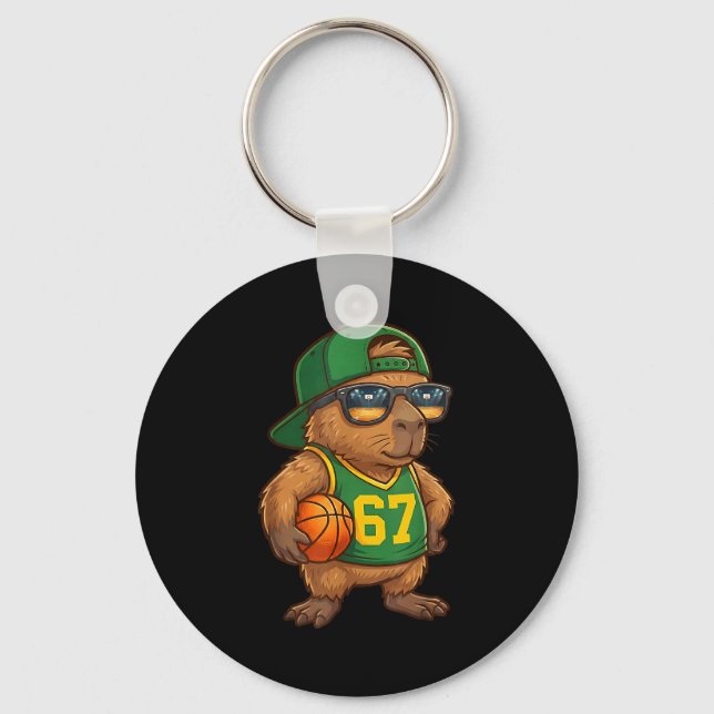 Capybara Basketball 67 Gen Alpha Slang Srts Men Bo Keychain (Front)