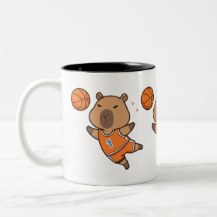 Capybara Basketball Mug   Amoureux des sports amus