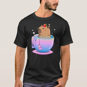 Capybara Berry Sweet Girl Strawberry Girl Tea ART T-Shirt