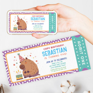 Capybara Billet d'anniversaire Invitation