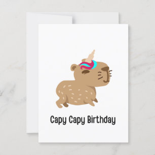 Capybara Birthday Card, Capy Capy Birthday         Postcard