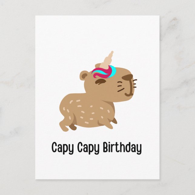Capybara Birthday Card, Capy Capy Birthday         Postcard (Front)