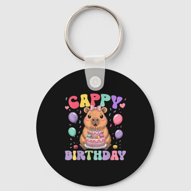 Capybara Birthday Girls Funny Birthday Kids Boys G Keychain (Front)