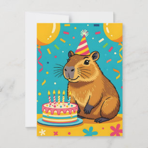 Capybara Birthday Postcard