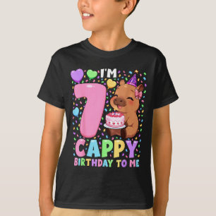 Capybara Birthday Shirt 7 Kawaii Girl Capybara 7th