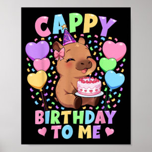 Capybara Birthday Shirt _ Kawaii Girl Cappy Poster
