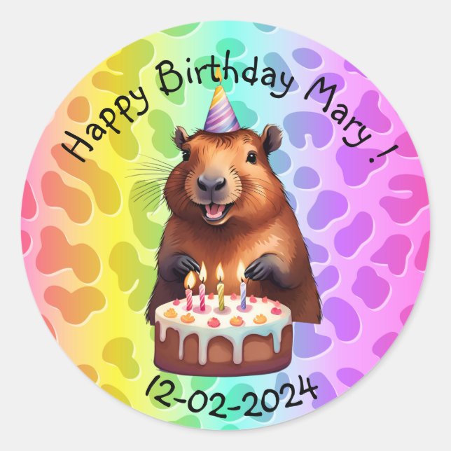 CAPYBARA  BIRTHDAY STICKERS (Front)