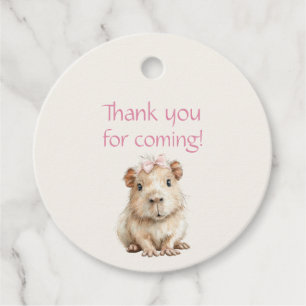 Capybara Birthday Thank You Favour Tags