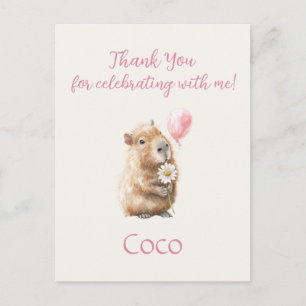 Capybara Birthday Thank You Postcard
