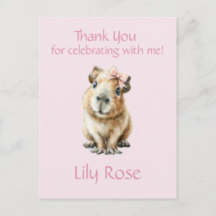 Capybara Birthday Thank You Postcard