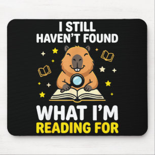 Capybara books cute men women kids reading mouse pad