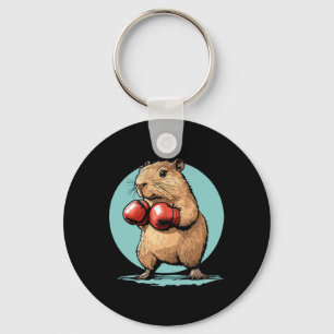 Capybara Boxing Champ Spirited Fighter  Keychain