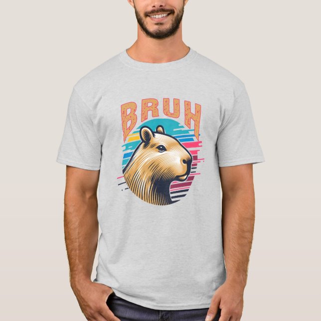 Capybara Bruh Funny Bruh Capybara Lovers Men Kids T-Shirt (Front)