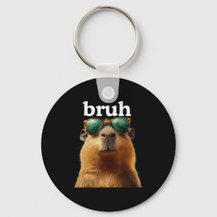 Capybara Bruh With Sungles Funny Meme Lovers Men W Keychain