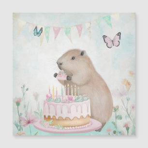 Capybara Cakefest Kids Magnetic Card