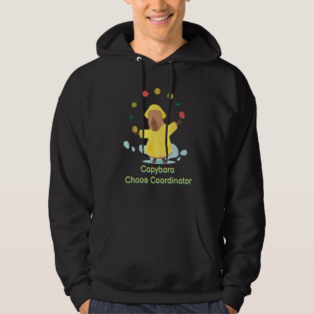 Capybara Chaos Coordinator Fruits Playful Capy Man Hoodie (Front)