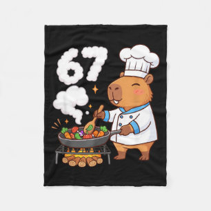 Capybara Chef 67 Six Seven Funny Brain Rot Meme Gr Fleece Blanket