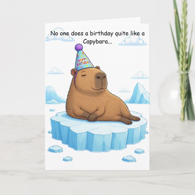 Capybara Chill Birthday Greeting Card (Front)