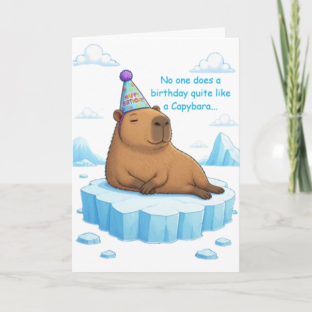Capybara Chill Birthday Greeting Card (Front)