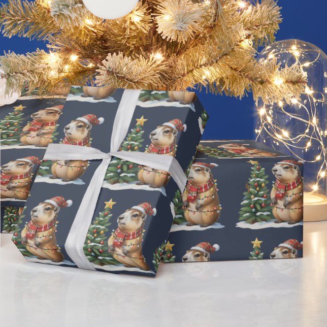 Capybara Christmas Cappy Animal Lover Xmas Wrapping Paper (Holidays)