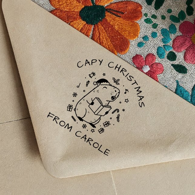 Capybara Christmas Carol Rubber Stamp Funny Gift (Creator Uploaded)