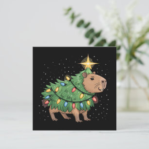 Capybara Christmas Gifts Capy Funny Xmas Tree Holiday Card