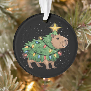 Capybara Christmas Gifts Capy Funny Xmas Tree Ornament