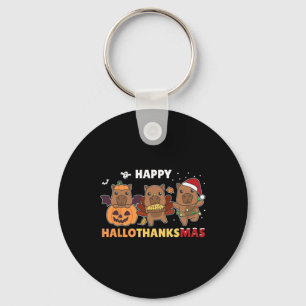 Capybara Christmas Halloween Costume Happy Halloth Keychain