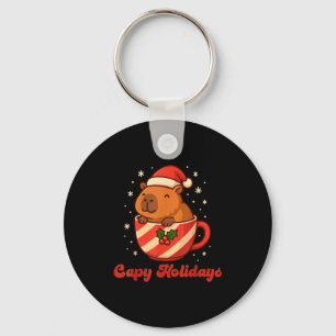 Capybara Christmas Shirt, Funny Capy Holidays  Keychain