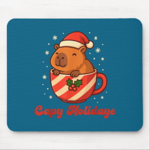 Capybara Christmas Shirt, Funny Capy Holidays  Mouse Pad