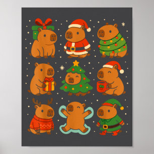 Capybara Christmas Shirt, Funny Capy Holidays  Poster