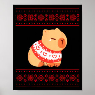 Capybara Christmas Sweater Poster