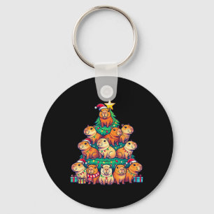 Capybara Christmas Tree Funny Capybara Xmas  Keychain