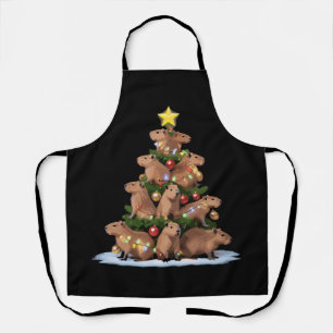 Capybara Christmas Tree Gift Funny Xmas Capy Apron