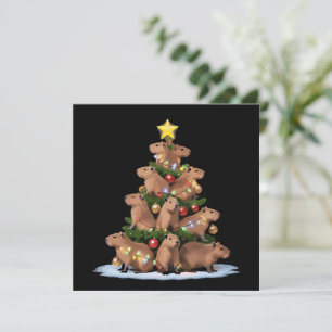 Capybara Christmas Tree Gift Funny Xmas Capy Holiday Card