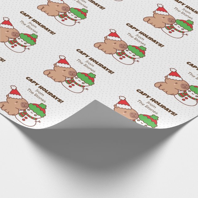 Capybara Christmas Wrapping Papers - Cute Funny Wrapping Paper (Corner)