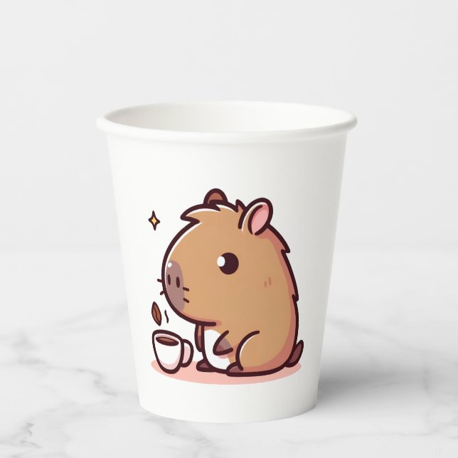 Capybara coffee lover paper cups (Front)