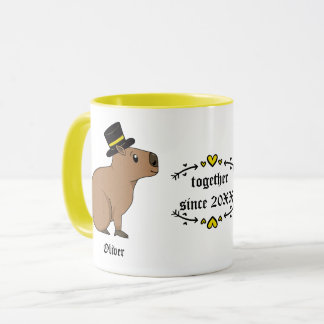Capybara couple mug