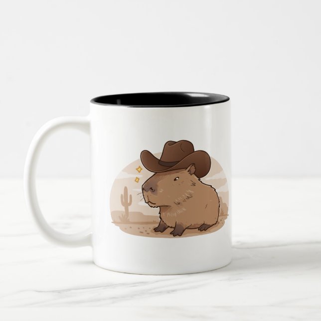 Capybara Cowboy Mug | Funny Western-Themed Coffee  (Left)