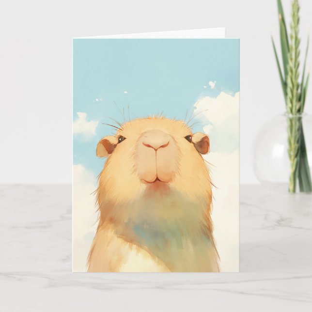 Capybara Cute Face Card (Front)
