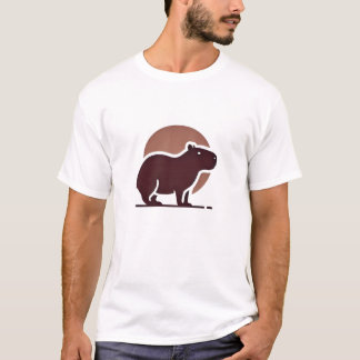 Capybara Cute Minimalist Silhouette Nature T-Shirt