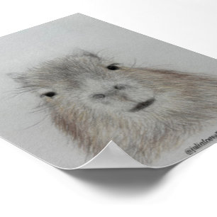 Capybara Cute Pencil Drawing Art Print