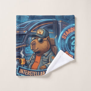 Capybara Cyberpunk Camionneur Spatial Art Néon Sci