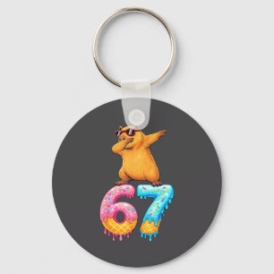 Capybara Dabbing 67 Ice Cream Drip 67 Birthday Boy Keychain