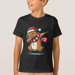 Capybara Dabbing Christmas Funny Santa Xmas T-Shirt