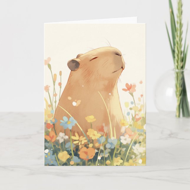 Capybara Daydreaming Card (Front)