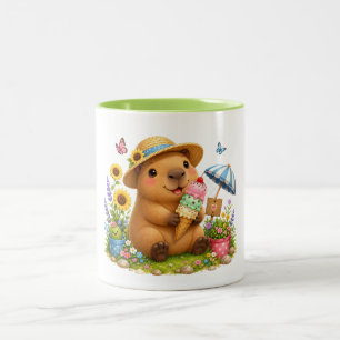 Capybara de glace   Design de mug Kawaii mignon