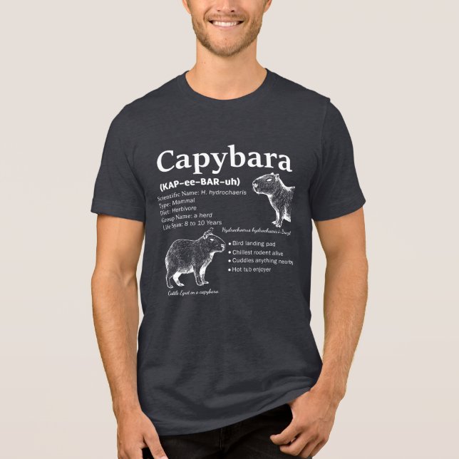 Capybara Definition Shirt White Text Funny Animal  (Front)